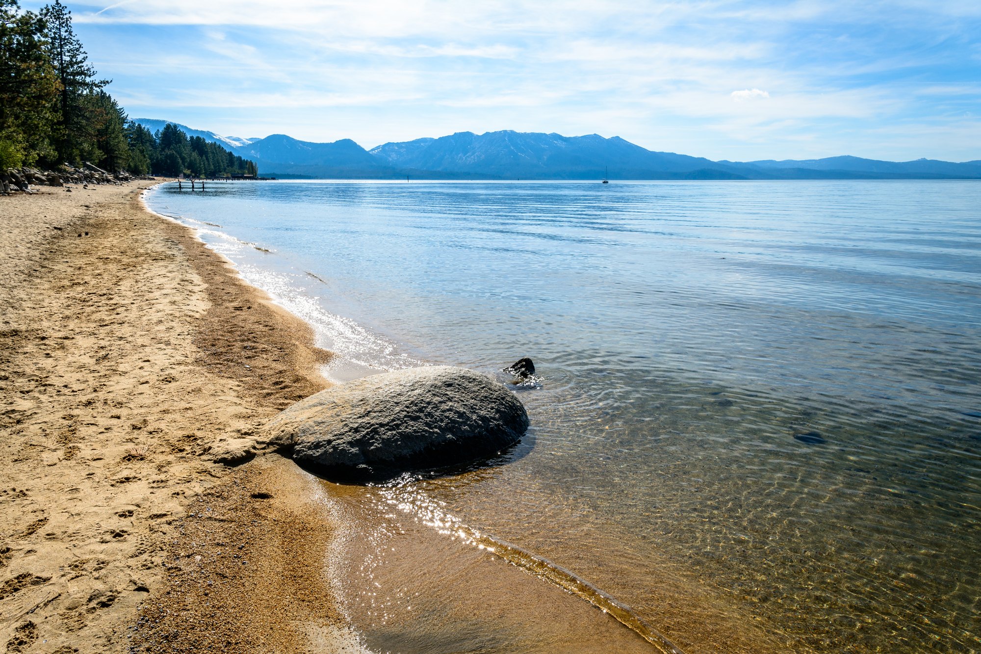 The South Lake Tahoe shoreline